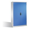 C+P Werkzeugschrank mit Drehtüren, 3 Böden und 3 Schübe, H1950xB1200xT400mm Front Lichtblau Korpus Lichtgrau