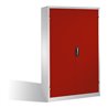 C+P Werkzeugschrank mit Drehtüren, 3 Böden und 3 Schübe, H1950xB1200xT400mm Front Rubinrot Korpus Lichtgrau