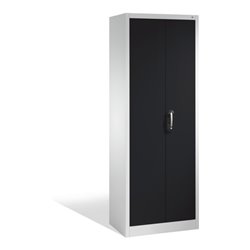 C+P Aktenschrank Acurado mit Drehtüren, 5 Ordnerhöhen, H1950xB700xT400mm Front Schwarzgrau Korpus Lichtgrau