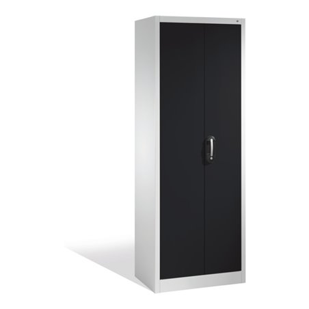 C+P Aktenschrank Acurado mit Drehtüren, 5 Ordnerhöhen, H1950xB700xT400mm Front Schwarzgrau Korpus Lichtgrau