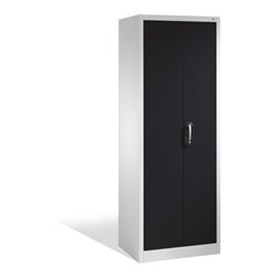 C+P Aktenschrank Acurado mit Drehtüren, 5 Ordnerhöhen, H1950xB700xT500mm Front Schwarzgrau Korpus Lichtgrau