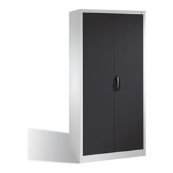 C+P Akten-Garderobenschrank Acurado mit Drehtüren, H1950xB930xT400mm Front Schwarzgrau Korpus Lichtgrau