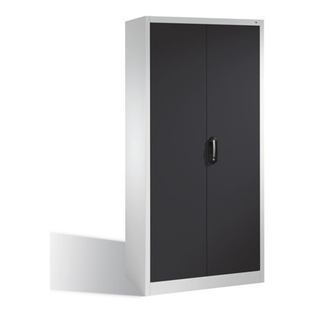 C+P Akten-Garderobenschrank Acurado mit Drehtüren, H1950xB930xT400mm Front Schwarzgrau Korpus Lichtgrau