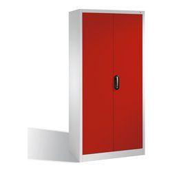 C+P Aktenschrank Acurado mit Drehtüren, innen 30 Gefache, H1950xB930xT400mm Front Rubinrot Korpus Lichtgrau