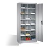 C+P Aktenschrank Acurado mit Drehtüren, innen 21 Gefache, H1950xB930xT400mm Weißaluminium