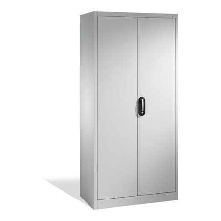 C+P Akten-Garderobenschrank Acurado mit Drehtüren, H1950xB930xT400mm Weißaluminium