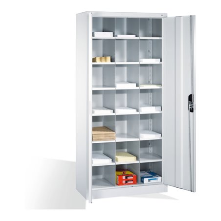 C+P Aktenschrank Acurado mit Drehtüren, innen 21 Gefache, H1950xB930xT400mm Front Reinweiß Korpus Reinweiß