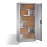 C+P Aktenschrank Acurado mit Drehtüren, innen 6 Pendelstangen, H1950xB930xT400mm Front Weißaluminium