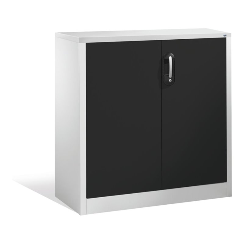 C+P Akten-Sideboard Acurado mit Drehtüren, 2 Ordnerhöhen, H1000xB930xT400mm Front Schwarzgrau Korpus Lichtgrau