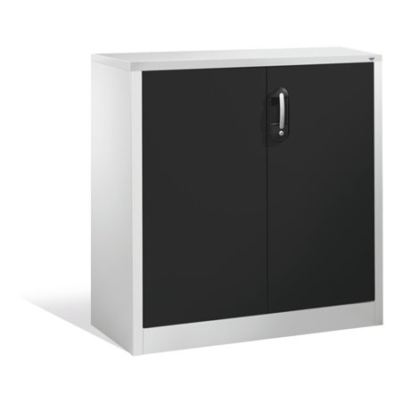 C+P Akten-Sideboard Acurado mit Drehtüren, 2 Ordnerhöhen, H1000xB930xT400mm Front Schwarzgrau Korpus Lichtgrau