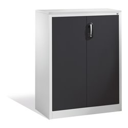 C+P Akten-Sideboard Acurado mit Drehtüren, 3 Ordnerhöhen, H1200xB930xT400mm Front Schwarzgrau Korpus Lichtgrau