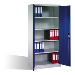 C+P Aktenschrank Acurado mit Drehtüren, 5 Ordnerhöhen, H1950xB930xT500mm Front Lapisblau Korpus Lichtgrau