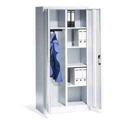 C+P Akten-Garderobenschrank Acurado mit Drehtüren, H1950xB930xT500mm Front Reinweiß Korpus Reinweiß