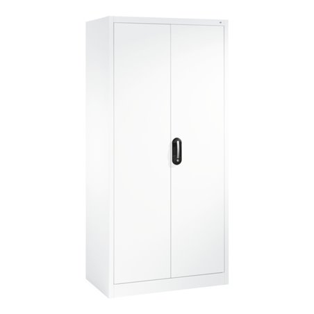 C+P Aktenschrank Acurado mit Drehtüren, innen 6 Pendelstangen, H1950xB930xT500mm Front Reinweiß