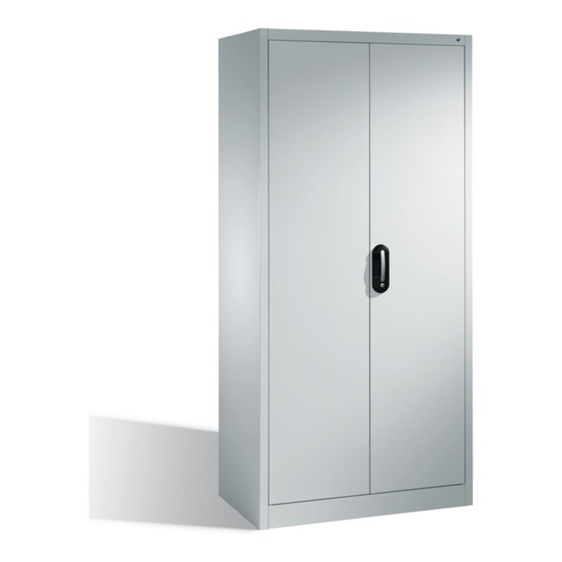 C+P Aktenschrank Acurado mit Drehtüren, innen 6 Pendelstangen, H1950xB930xT500mm Front Weißaluminium