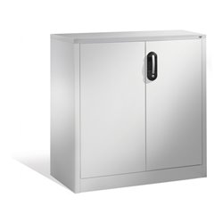 C+P Akten-Sideboard Acurado mit Drehtüren, 2 Ordnerhöhen, H1000xB930xT500mm Weißaluminium