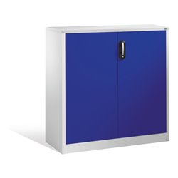 C+P Akten-Sideboard Acurado mit Drehtüren, 3 Ordnerhöhen, H1200xB1200xT400mm Front Lapisblau Korpus Lichtgrau
