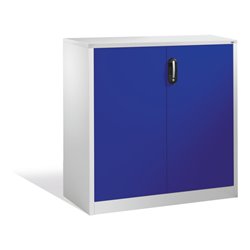 C+P Akten-Sideboard Acurado mit Drehtüren, 3 Ordnerhöhen, H1200xB1200xT500mm Front Lapisblau Korpus Lichtgrau