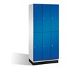 C+P Doppelstockspind Cambio auf Sockel 6 Fächer Front Enzianblau Korpus Lichtgrau
