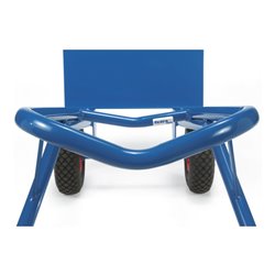 fetra Paketkarre 300 kg Tragkraft, Höhe 1300 mm, Kunststoff-Gleitkufen, Stahlblech- und Klappschaufel