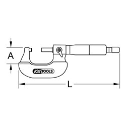 KS Tools Bügelmessschraube, digital