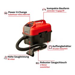 Einhell Akku-Nass-Trockensauger TE-VC 18/10 Li-Solo