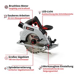 Einhell Professional Akku-Handkreissäge TE-CS 18/190 Li BL - Solo