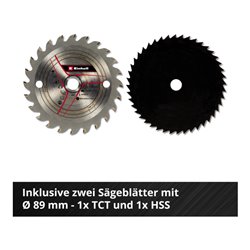 Einhell Akku-Mini-Handkreissäge TE-CS 18/89 Li - Solo