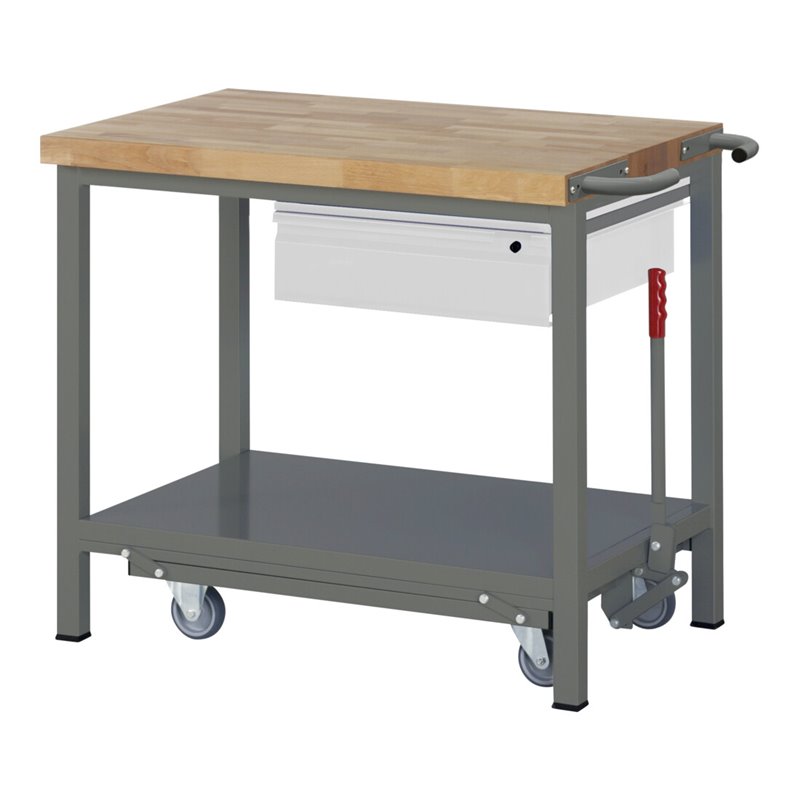 STIER Werkbank Premium mit abs. Fahrgestell mit Schubladen