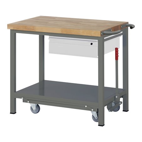 STIER Werkbank Premium mit abs. Fahrgestell mit Schubladen