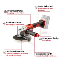 Einhell Professional Akku-Winkelschleifer TE-AG 18/150 Li BL - Solo