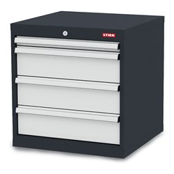 STIER Schubladenschrank aus Stahl mit 4 Schubladen