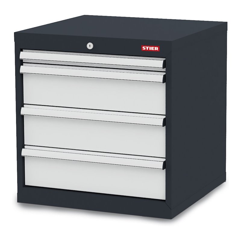 STIER Schubladenschrank aus Stahl mit 4 Schubladen