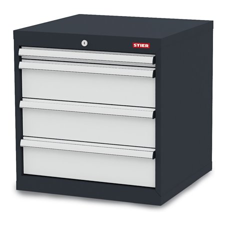 STIER Schubladenschrank aus Stahl mit 4 Schubladen