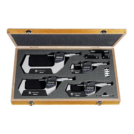 Mitutoyo Digitaler Bügelmessschrauben-Satz IP65 mit Datenausgang, Messbereich: 0-100 mm