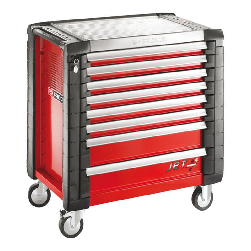 Facom Werkstattwagen JET+ 8 Schubfächer, 4 Module pro Schubfach rot (RAL 3020)