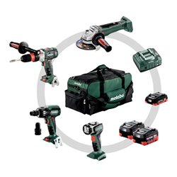 Metabo Akkuset Combo Set Metall 4.1 LiHD GB 18 LTX BL Q I + WB 18 LTX BL 125 Quick + SSW 18 LTX 400 BL + ULA Werkzeugtasche