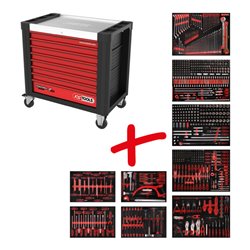 KS Tools Performanceplus Werkstattwagen-Satz P30 mit 706 Werkzeugen für 7 Schubladen