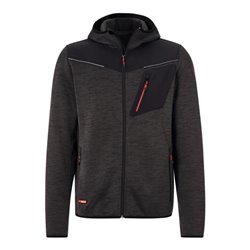 Holex Strickjacke, dunkelgrau / schwarz / rot, Unisex-Größe: 2XL