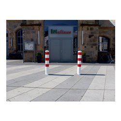 Schake Absperrpfosten Typ 40192HB, herausnehmbar, ohne Verschluss, beschichtet, weiss / rot