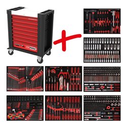 KS Tools Performanceplus Werkstattwagen-Satz P10 mit 536 Werkzeugen für 8 Schubladen