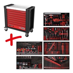 KS Tools Performanceplus Werkstattwagen-Satz P25 mit 446 Werkzeugen für 6 Schubladen