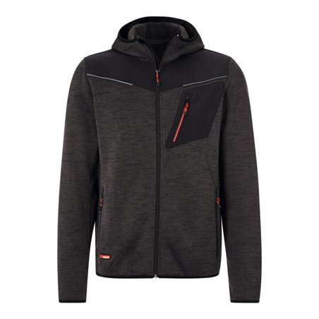 Holex Strickjacke, dunkelgrau / schwarz / rot, Unisex-Größe: 3XL