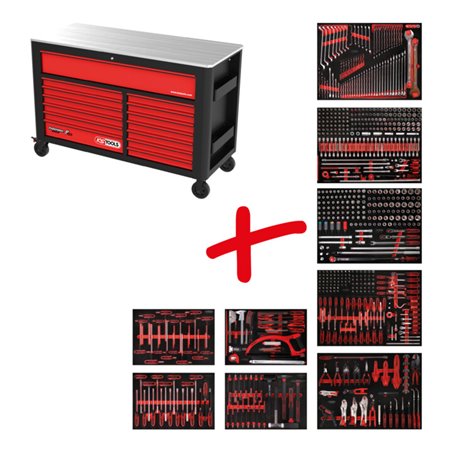 KS Tools Performanceplus Werkstattwagen-Satz P45 mit 706 Werkzeugen für 7 Schubladen