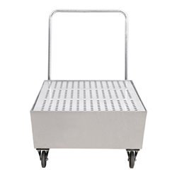 STIER Fahrbare Auffangwanne verzinkt für 2x200l Fässer 1200x800x1116mm