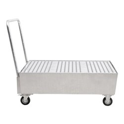 STIER Fahrbare Auffangwanne verzinkt für 2x200l Fässer 1200x800x1116mm