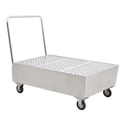 STIER Fahrbare Auffangwanne verzinkt für 2x200l Fässer 1200x800x1116mm