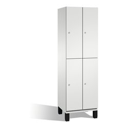 C+P Doppelstockspind Cambio auf Füßen 4 Fächer Front Lichtgrau Korpus Lichtgrau