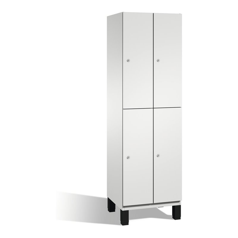 C+P Doppelstockspind Cambio auf Füßen 4 Fächer Front Lichtgrau Korpus Lichtgrau