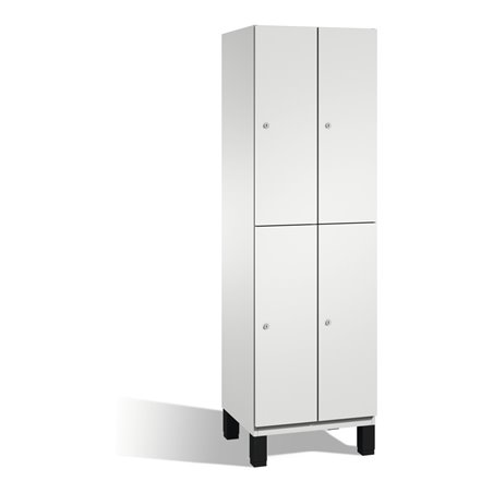 C+P Doppelstockspind Cambio auf Füßen 4 Fächer Front Lichtgrau Korpus Lichtgrau